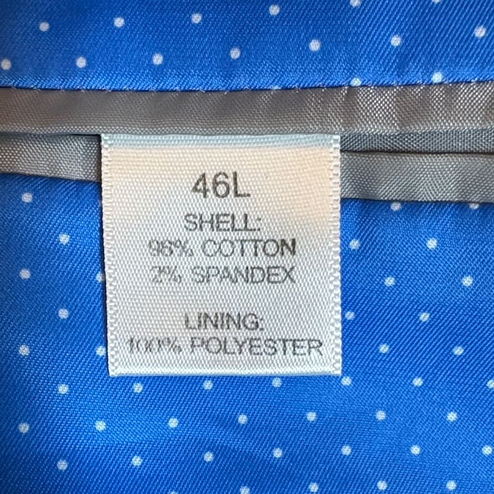 Madison Blue & White Paisley Modern Fit Sport Coat, 46L - Picture 3 of 9